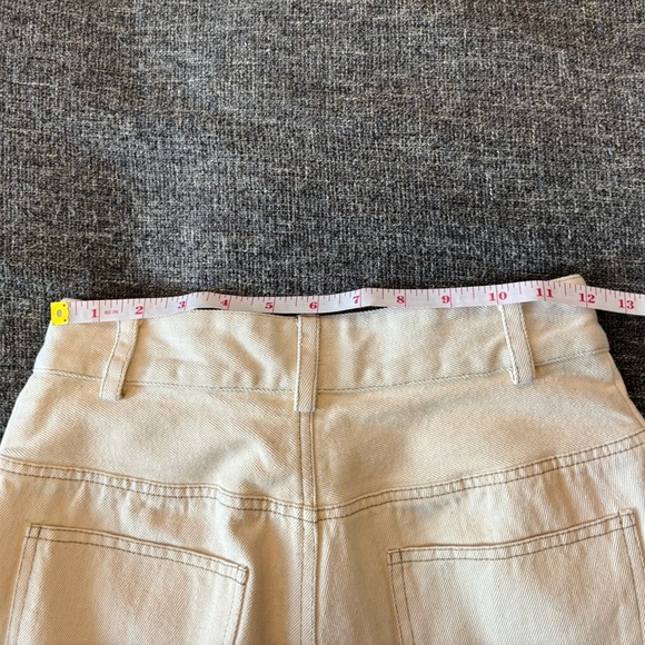 NOMIA NYC Sz 27 Paneled Wide Leg Jeans In Ecru new without tag Designer - Picture 9 of 12